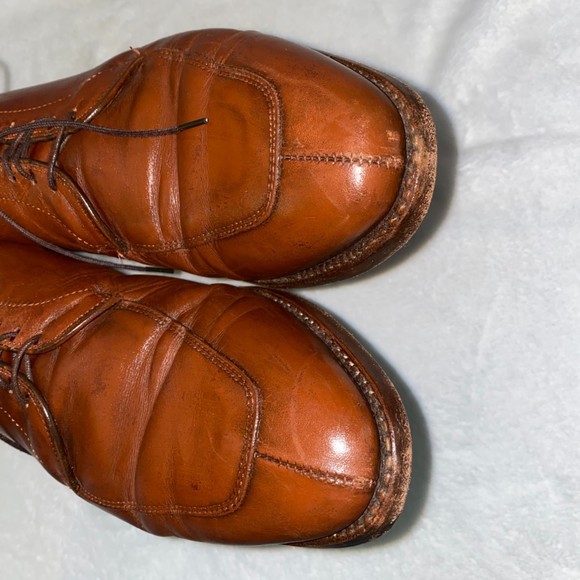 Allen Edmonds Delray split toe brown cognac leather oxford dress shoe 11.5D